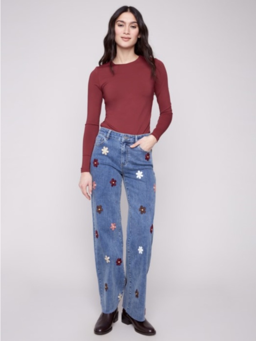 Charlie B Floral Wide Jean